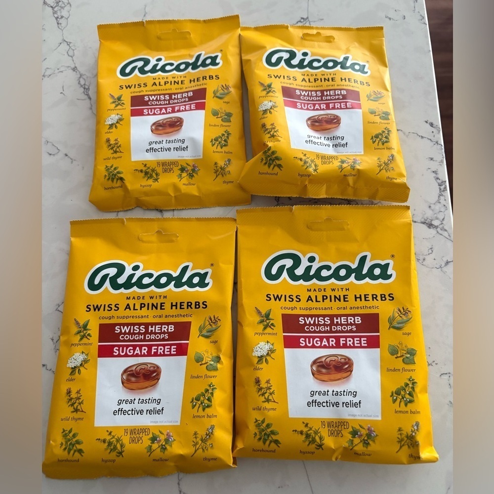Ricola Sugar Free Swiss Herb Cough Drops Set of 4